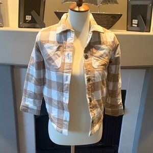Wonder Nation Tan and White Plaid Kids Jacket